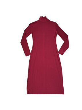 Norma Kamali Red Turtleneck Maxi Women's Dress XS Minimalist Stretch